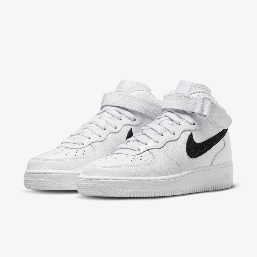 All white mid top air force ones hotsell